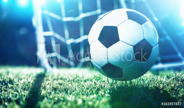 Picture of Soccer ball on the field of stadium